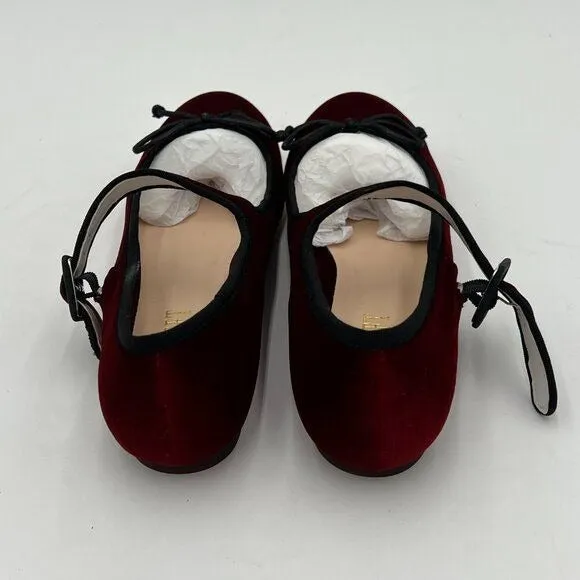 Miss left Wine Girls Adorable Round Toe Mary Jane Flats Bowknots Shoes