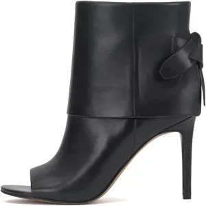 MOOMMO Women Sexy High Heels Booties Open Peep Toe Bow-Knot Suede Stiletto Ankle Boots Pointed Toe 4" Heels Zipper Trouser Leg Covered Dress Fall Booties Fashion Wedding Office Retro 4-11 M US