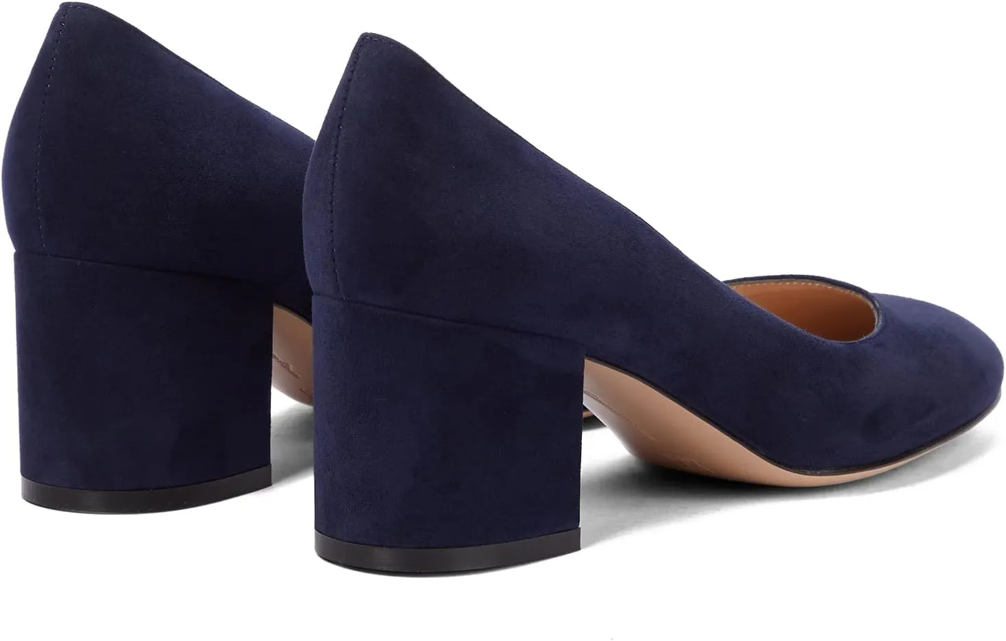 MOOMMO Women's Classic Chunky Block Heel Suede Pumps Round Closed Toe Slip On 2" Low Thick Heels Dress Shoes Matte Patent Leather Spring Fashion Office Work Pump Basic Shoe Elegant Wedding 4-11 M US