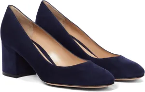 MOOMMO Women's Classic Chunky Block Heel Suede Pumps Round Closed Toe Slip On 2" Low Thick Heels Dress Shoes Matte Patent Leather Spring Fashion Office Work Pump Basic Shoe Elegant Wedding 4-11 M US