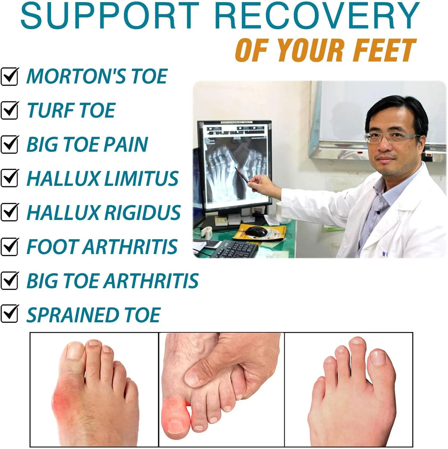 Morton's Extension Orthotic,Carbon Fiber Insole,Rigid Foot Support Insert for Morton's Toe,Turf Toe,Hallux Rigidus,Arthritis,1 Piece 24.5cm(Men Size 8/Women 9)