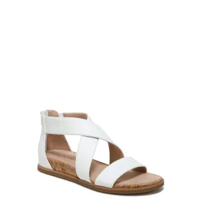 Naturalizer SOUL Womens Cindi Strappy Flat Sandals White Smooth 8 M