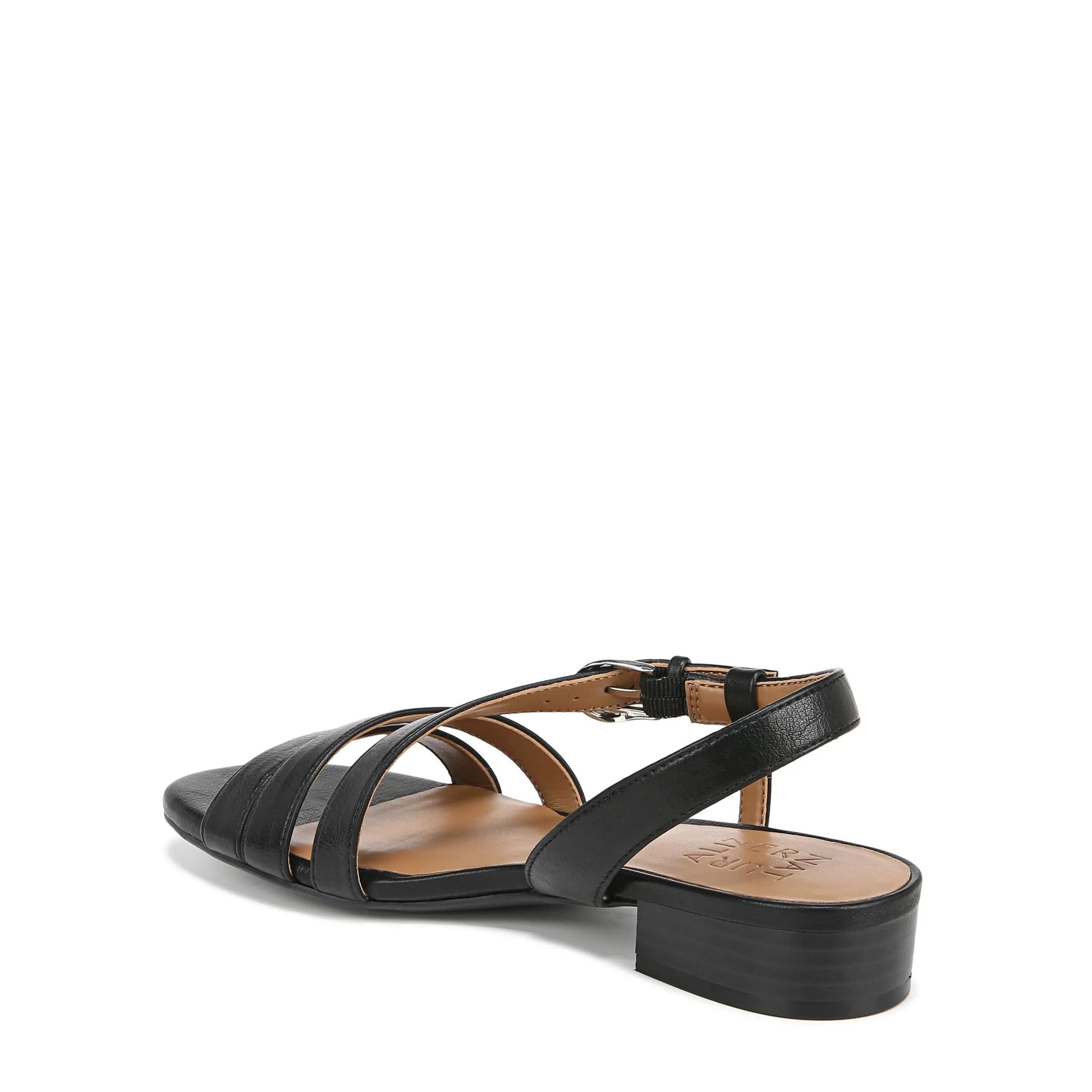 Naturalizer Womens Hilma Strappy Flat Dress Sandal Black 6 M