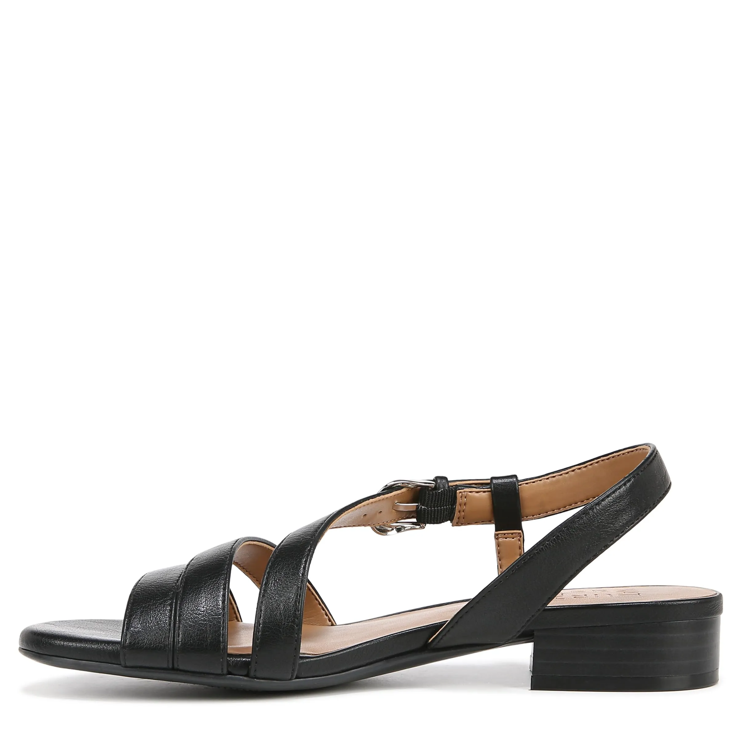 Naturalizer Womens Hilma Strappy Flat Dress Sandal Black 6 M