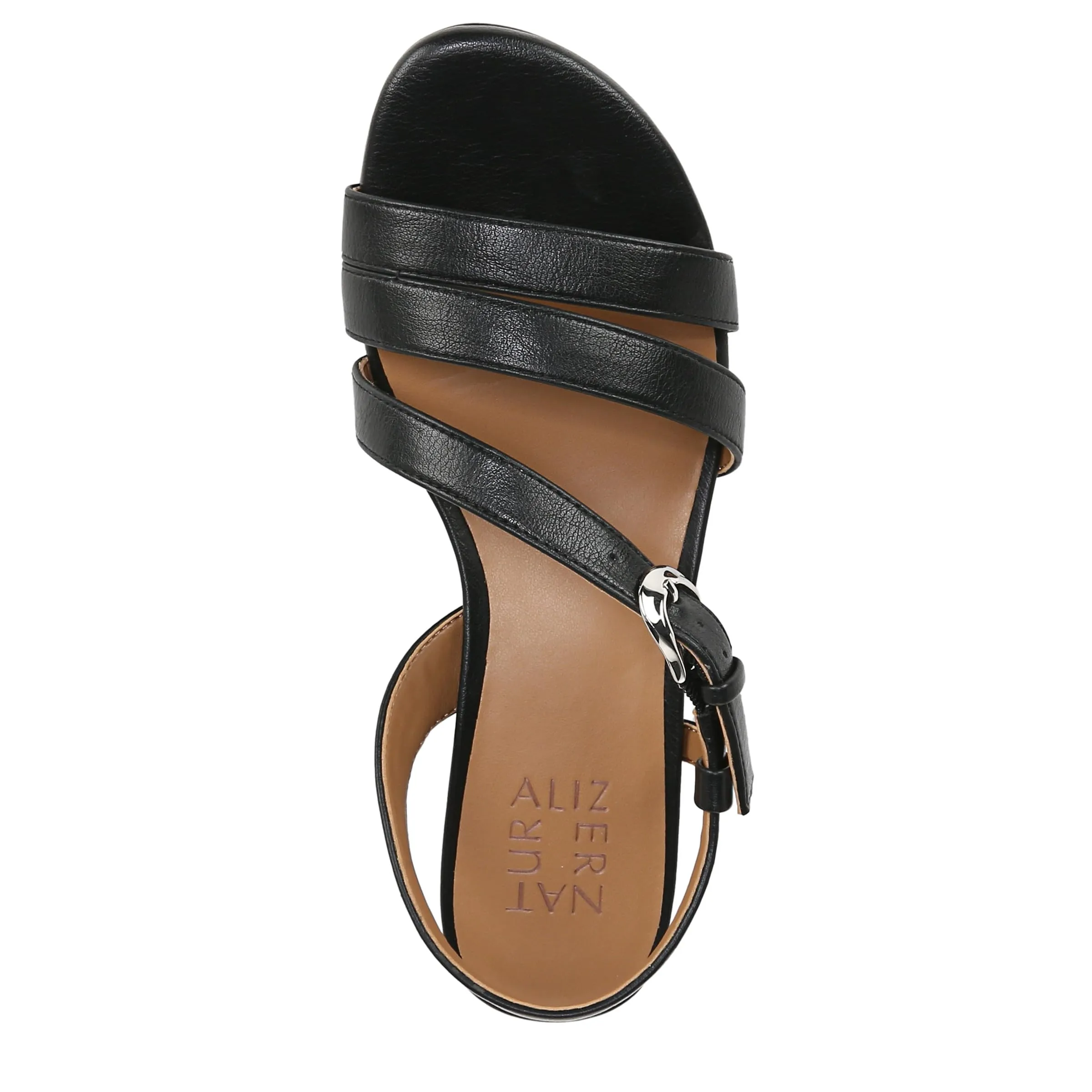 Naturalizer Womens Hilma Strappy Flat Dress Sandal Black 6 M