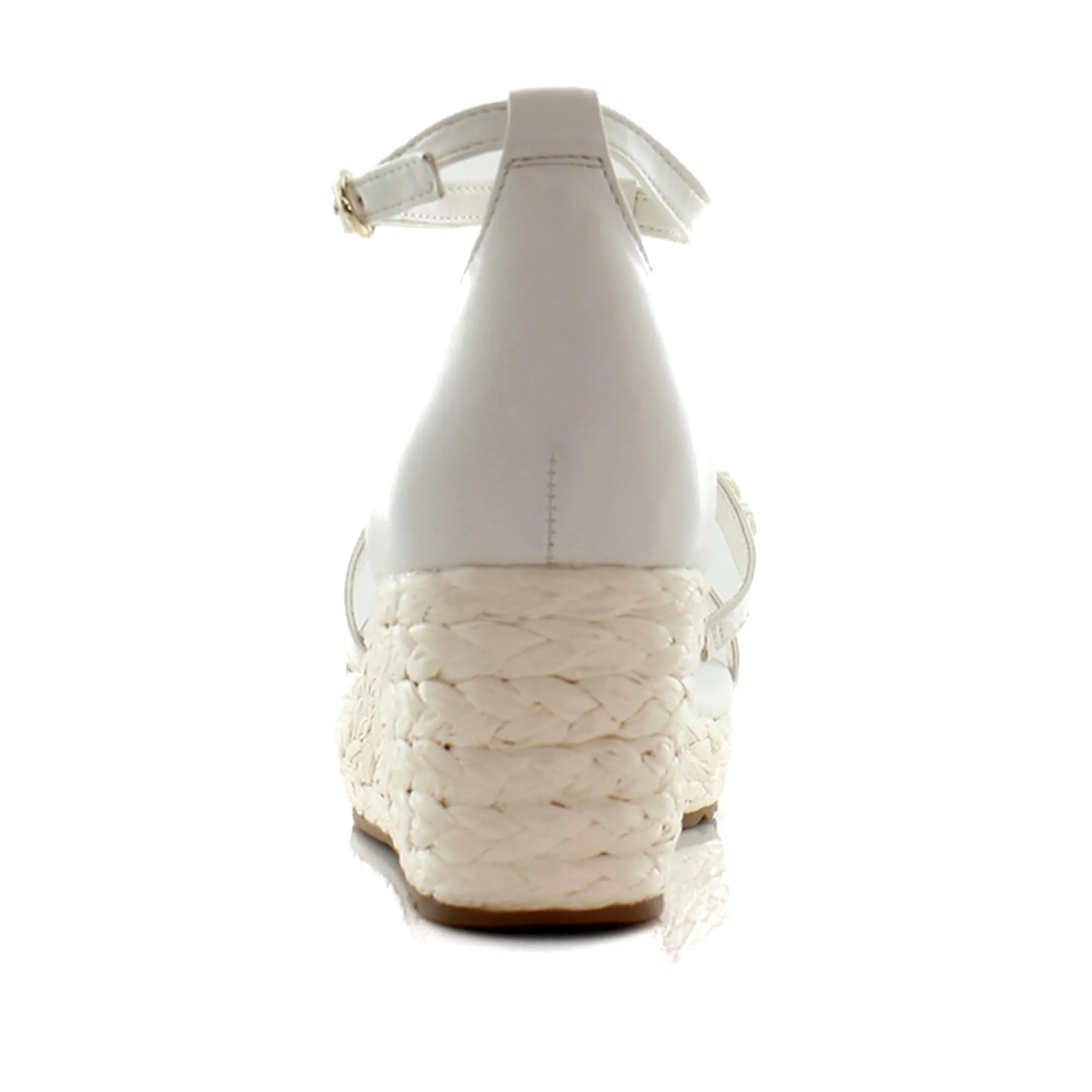 Naturalizer Womens Serena Strappy Wedge Sandal Warm White 8.5 M