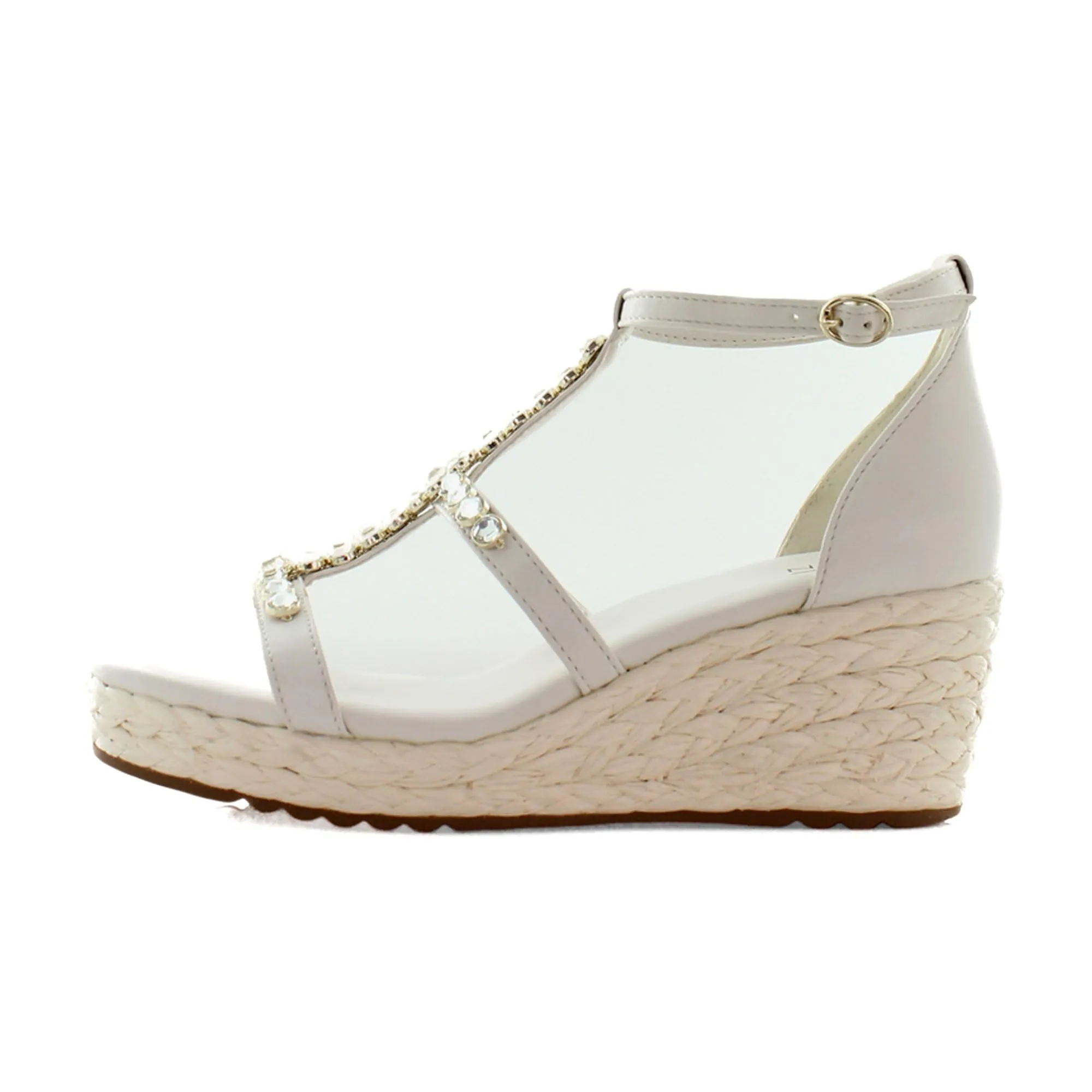Naturalizer Womens Serena Strappy Wedge Sandal Warm White 8.5 M