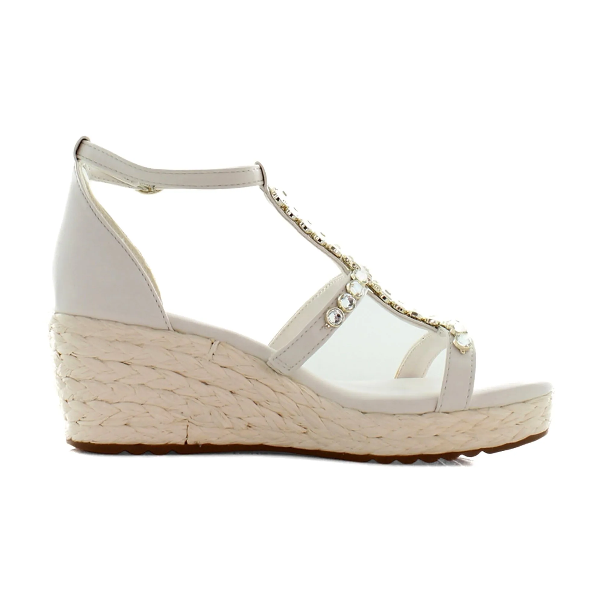 Naturalizer Womens Serena Strappy Wedge Sandal Warm White 8.5 M