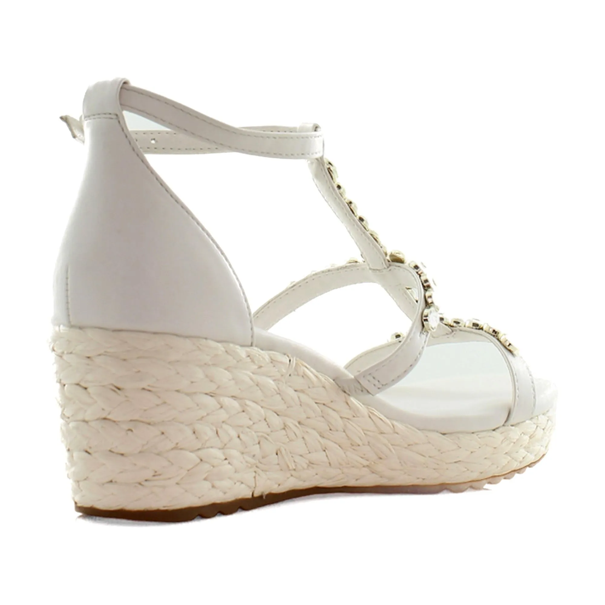 Naturalizer Womens Serena Strappy Wedge Sandal Warm White 8.5 M
