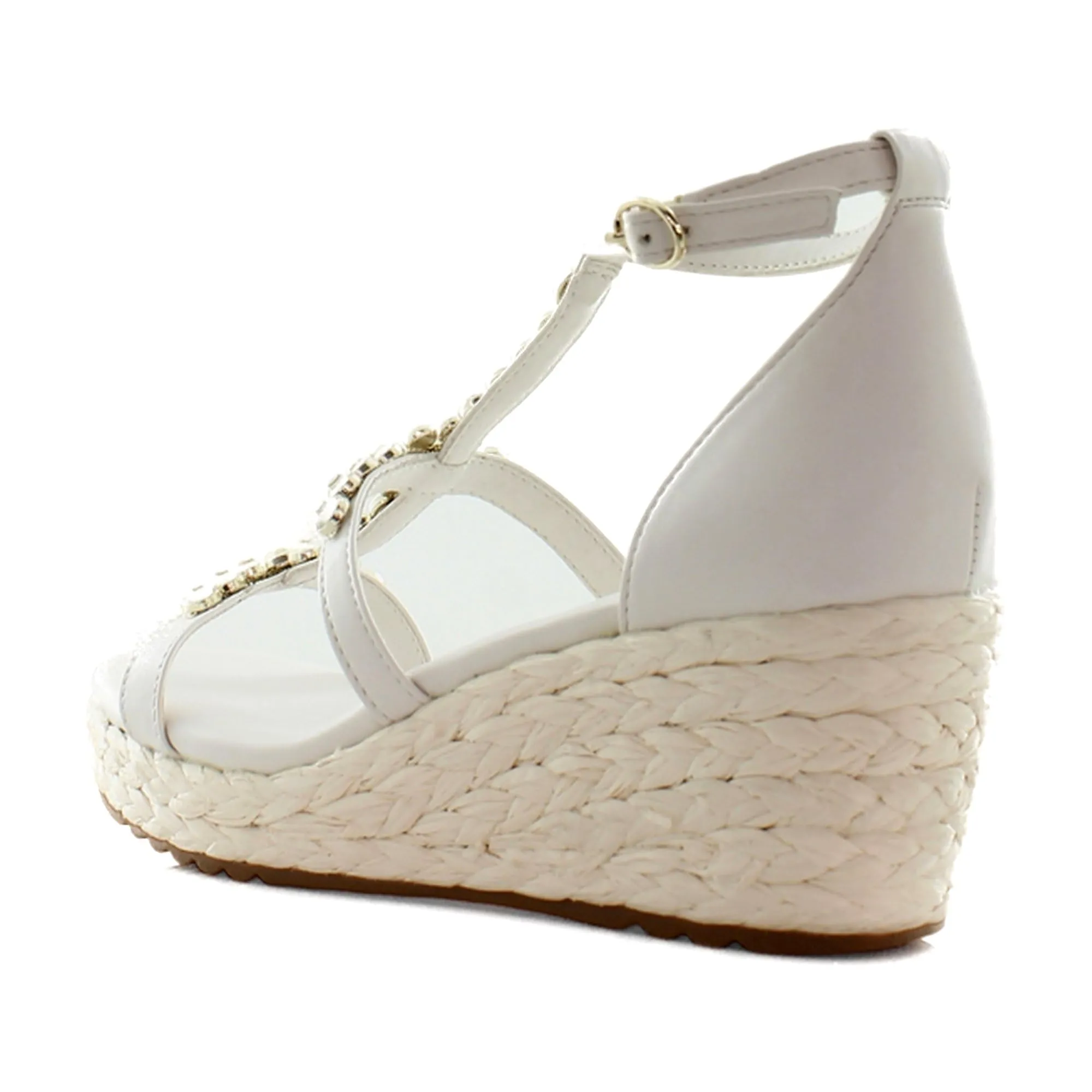 Naturalizer Womens Serena Strappy Wedge Sandal Warm White 8.5 M
