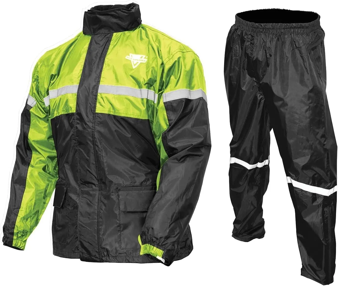 Nelson Rigg Stormrider Rain Suit; 100% Waterproof, Pants and Jacket Included with Reflective Striping (Hi-Vis Yellow/Black, Medium)