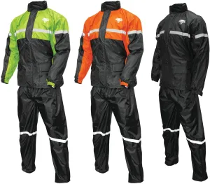 Nelson Rigg Stormrider Rain Suit; 100% Waterproof, Pants and Jacket Included with Reflective Striping (Hi-Vis Yellow/Black, Medium)