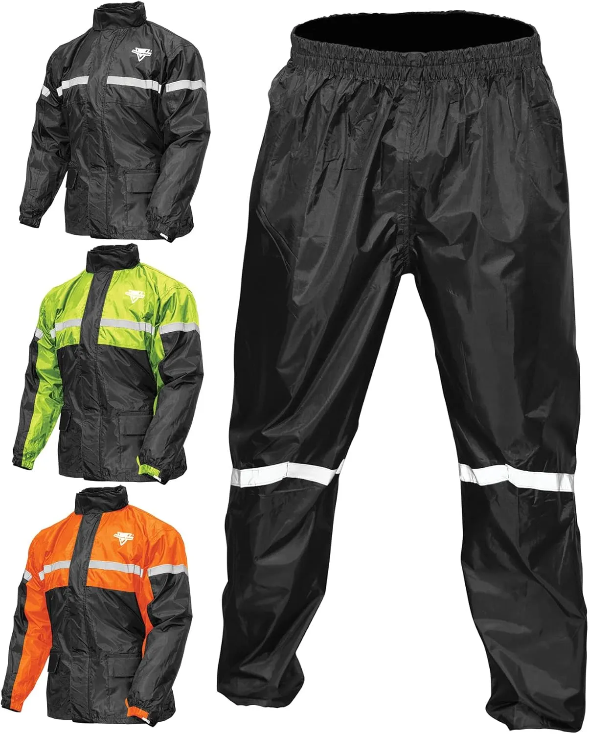 Nelson Rigg Stormrider Rain Suit; 100% Waterproof, Pants and Jacket Included with Reflective Striping (Hi-Vis Yellow/Black, Medium)