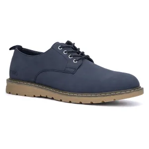 New York & Company Mens Dorian Oxford, Round Toe Dress Shoe, Navy, Rubber Outsole; Size 10.5