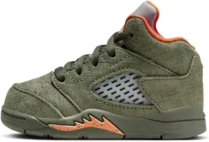 NIKE Toddler Air Jordan 5 Retro 'Olive' Army Olive/Solar Orange (440890 308) TD - Size 4c