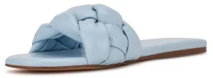 Nine Minimalist West Sandals Open Rounded 3 Light Slide Braided Outstanding support Faux Blue Toe Lula Leather