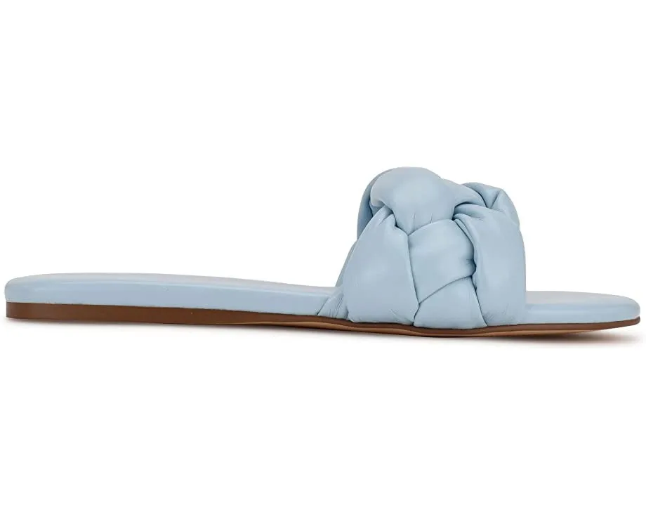 Nine Minimalist West Sandals Open Rounded 3 Light Slide Braided Outstanding support Faux Blue Toe Lula Leather