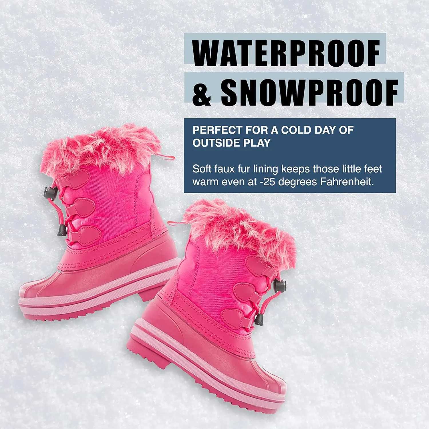 NORTY Waterproof Artic Snow Boots Rated Below Zero for Toddler Kids Boys and Girls