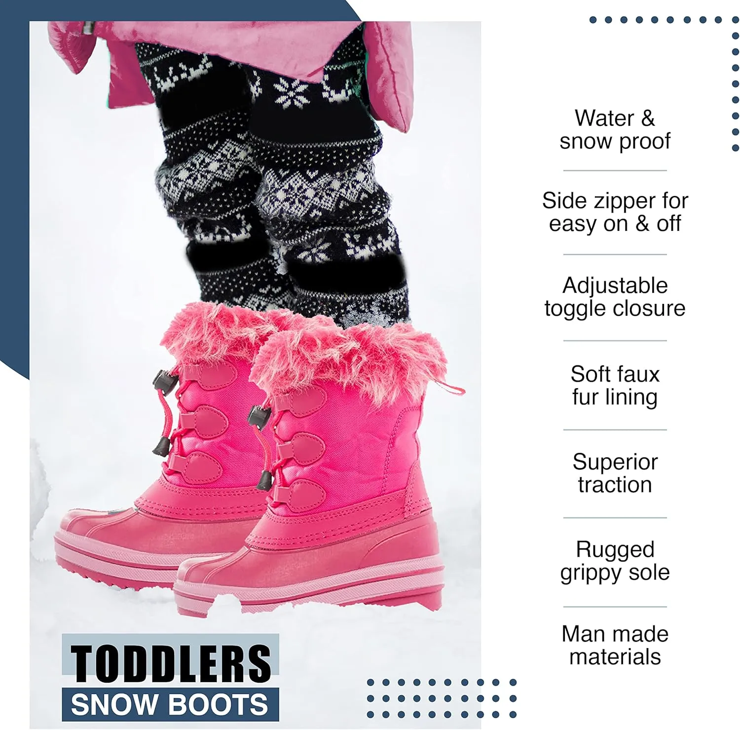 NORTY Waterproof Artic Snow Boots Rated Below Zero for Toddler Kids Boys and Girls