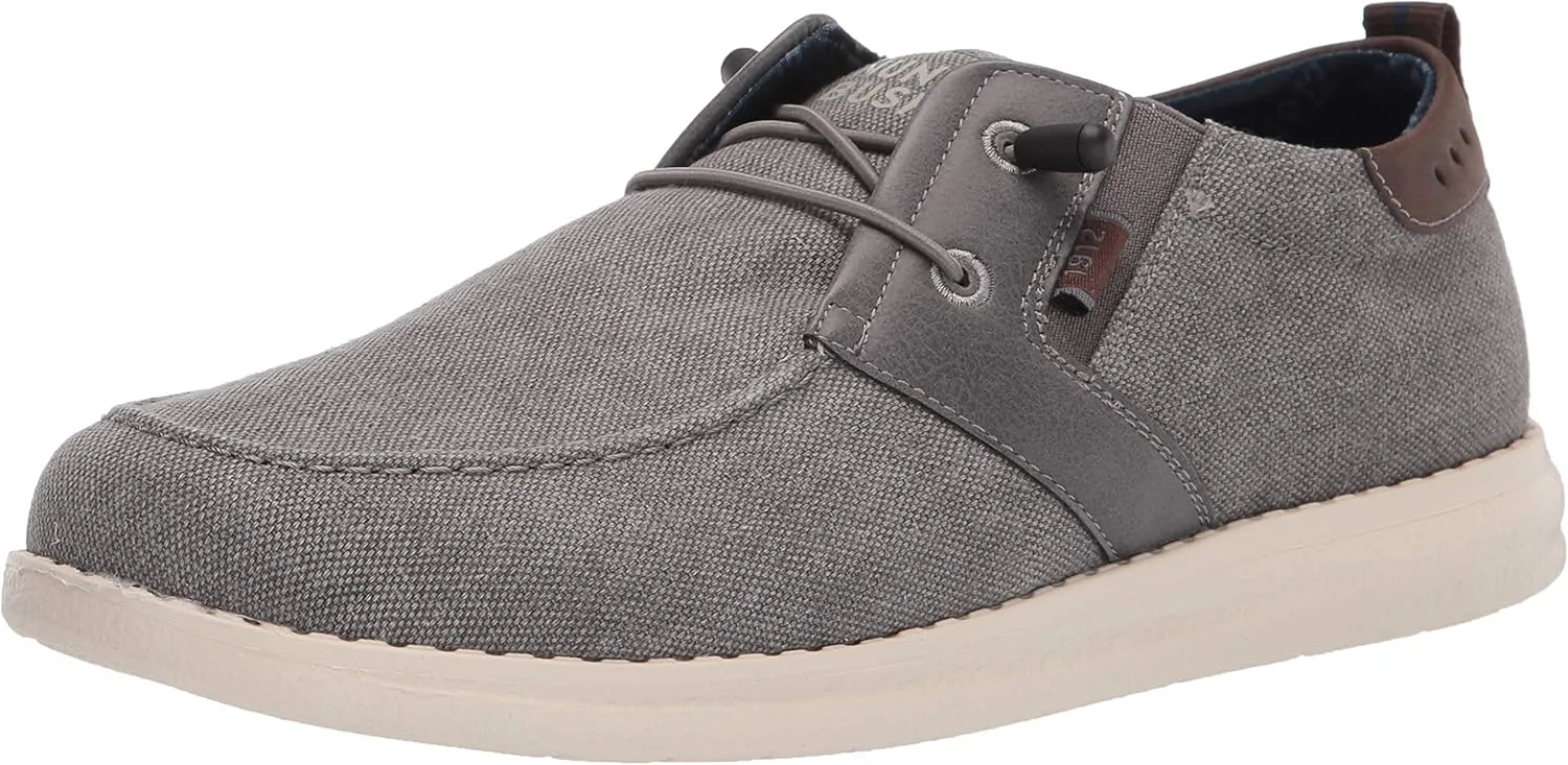 Nunn Bush Men's Brewski Moc Toe Slip-on Canvas Knit Loafer with Elastic Bungee