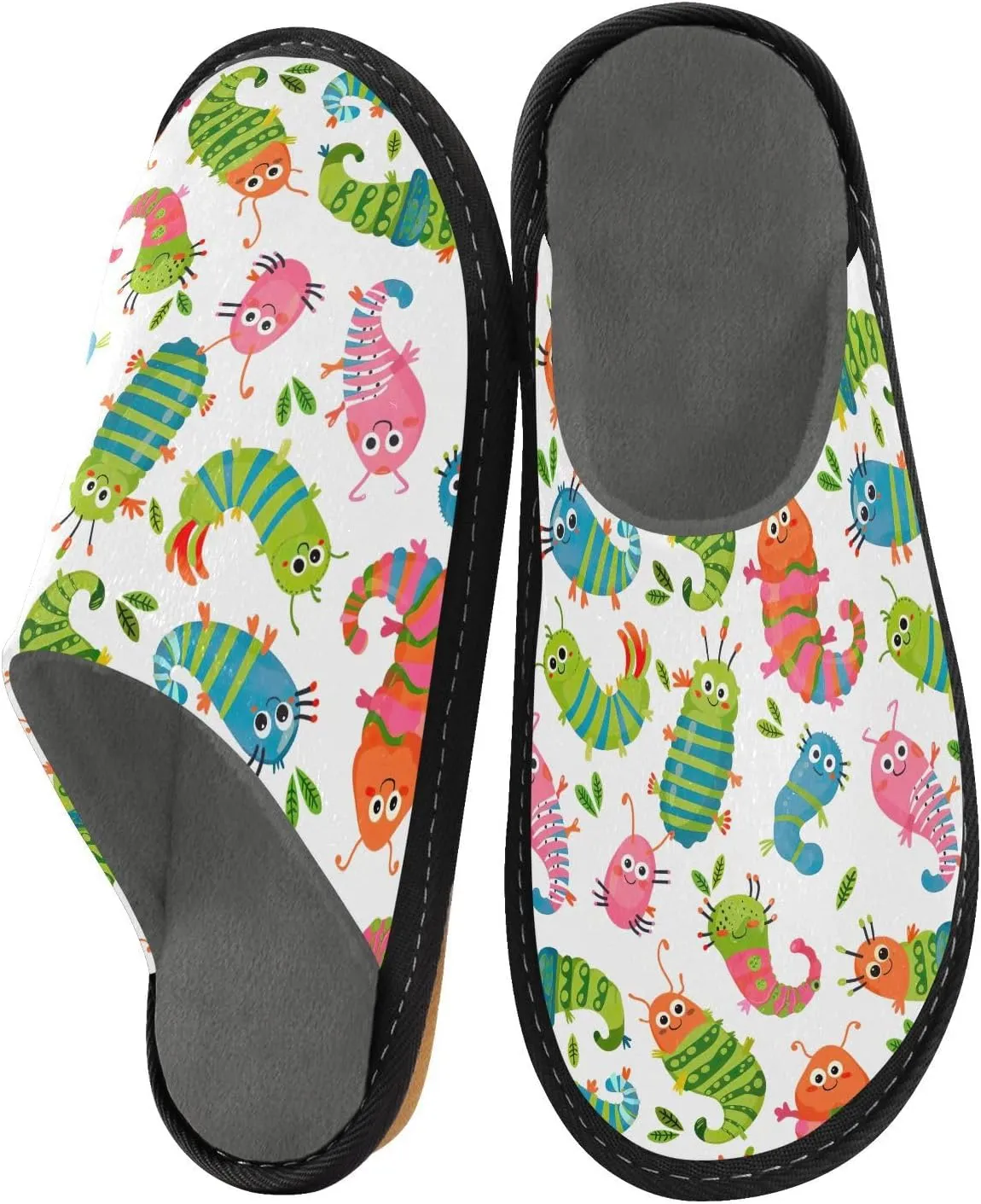 ODAWA Zebra Yellow Male Shoe House Slippers Memory Foam Plush Mens Slip on House Shoes