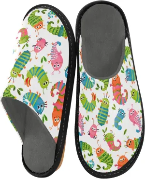 ODAWA Zebra Yellow Male Shoe House Slippers Memory Foam Plush Mens Slip on House Shoes