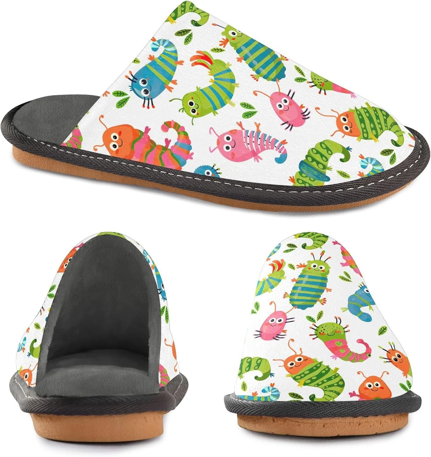 ODAWA Zebra Yellow Male Shoe House Slippers Memory Foam Plush Mens Slip on House Shoes