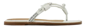 OFF WHITE SHOELACE FLAT SANDAL WHITE BLACK