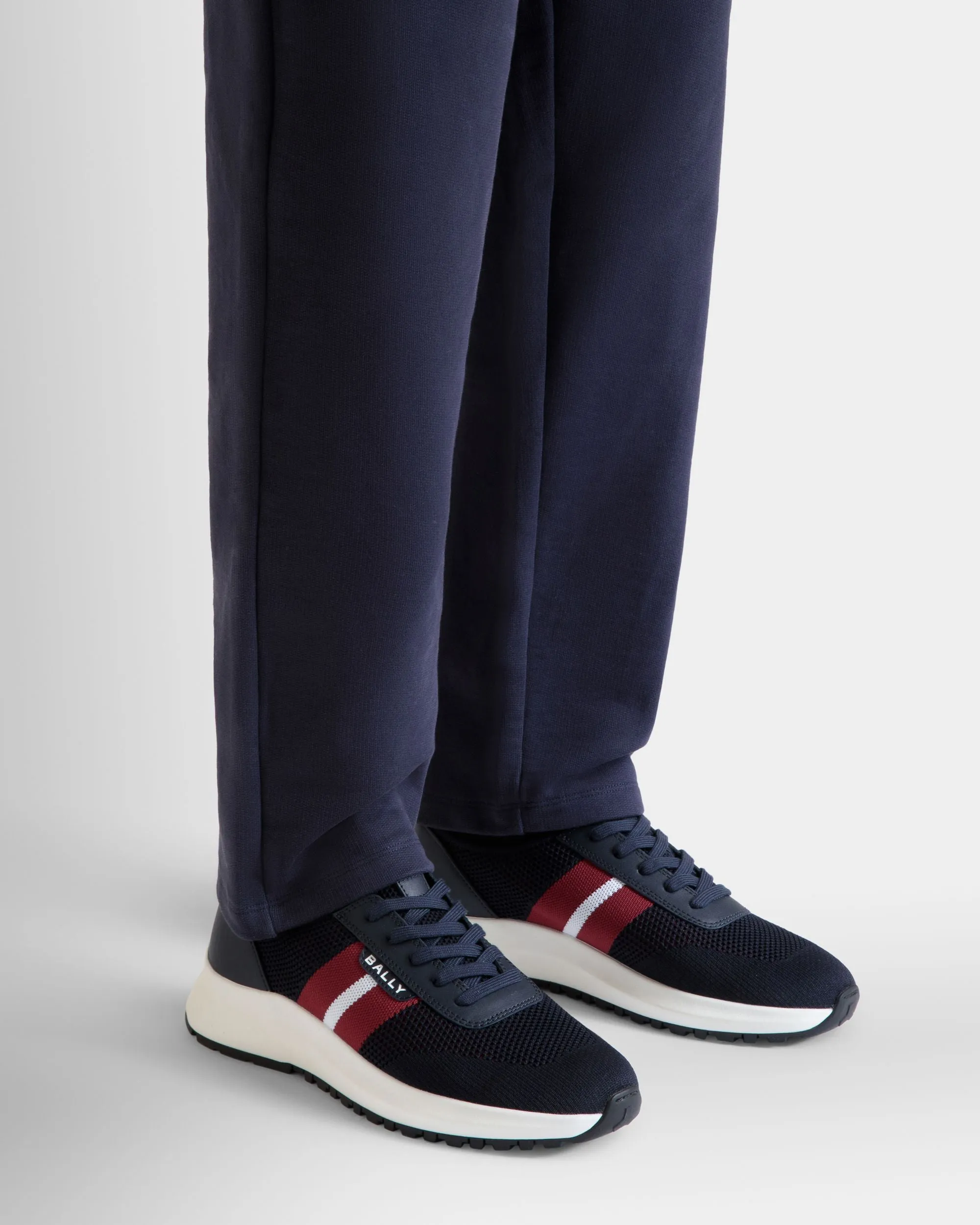Outline Sneaker in Navy Blue Knit