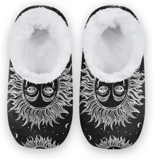 Oyihfvs Unisex Fuzzy House Slippers Memory Foam Warm Slip Shoes Fur Lining M-XXL