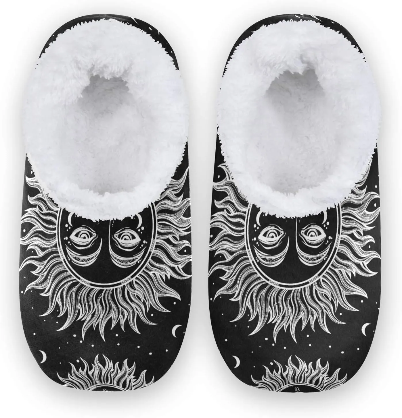 Oyihfvs Unisex Fuzzy House Slippers Memory Foam Warm Slip Shoes Fur Lining M-XXL