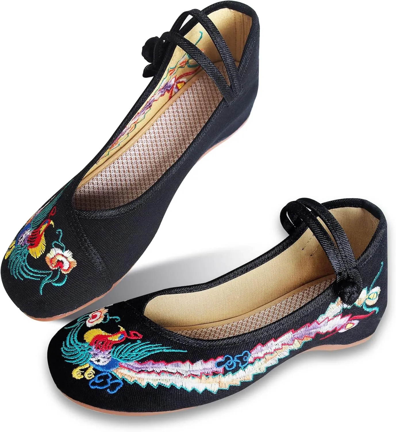 Pestor Women's Ballet Low Wedge Mary Jane Shoes Round Toe Comfort Women Ballerina Shoe