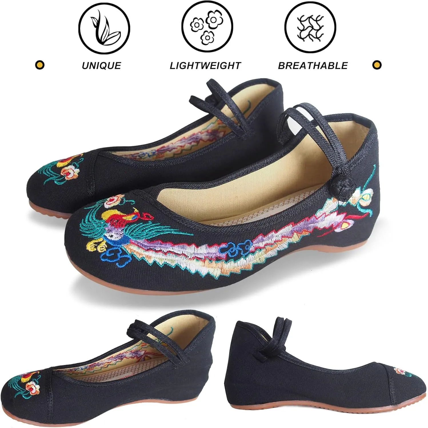 Pestor Women's Ballet Low Wedge Mary Jane Shoes Round Toe Comfort Women Ballerina Shoe