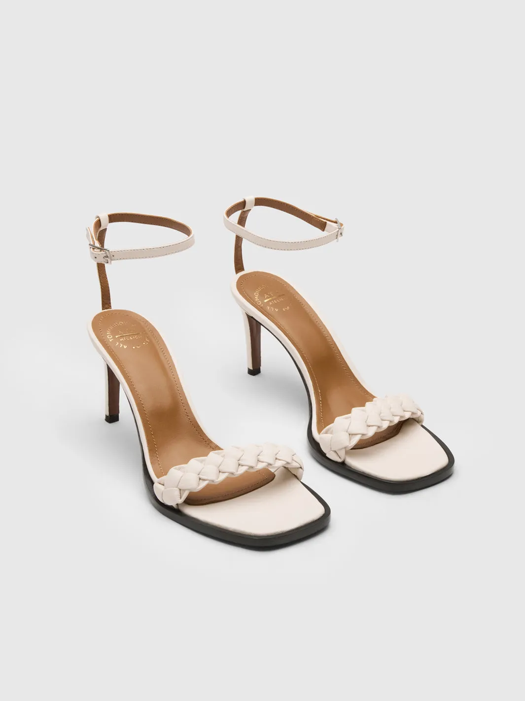 Porlezza Marina Linen Nappa Heeled sandals