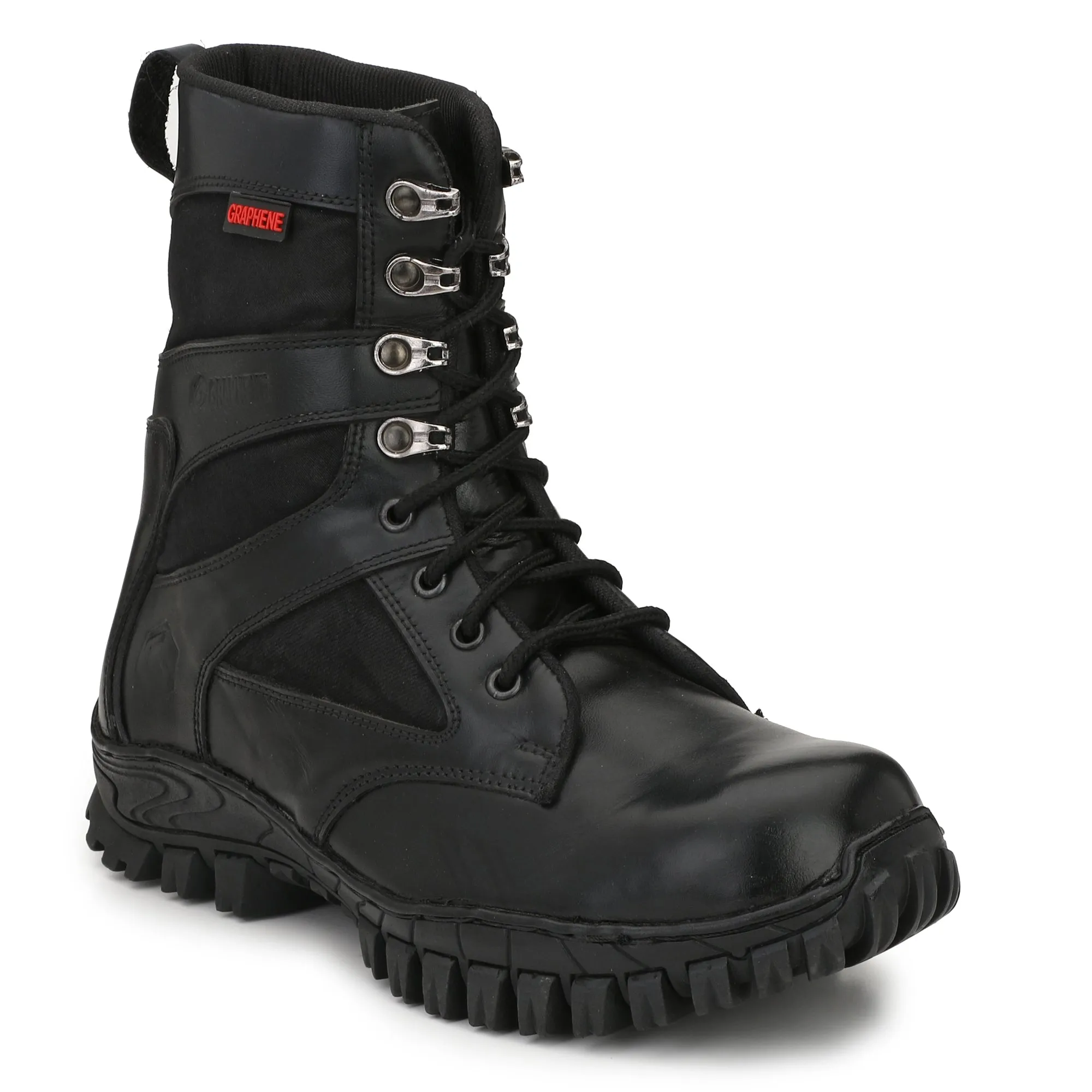 Pure Leather Steel Toe Safety Shoe , R505 Boots For Men  (Black)