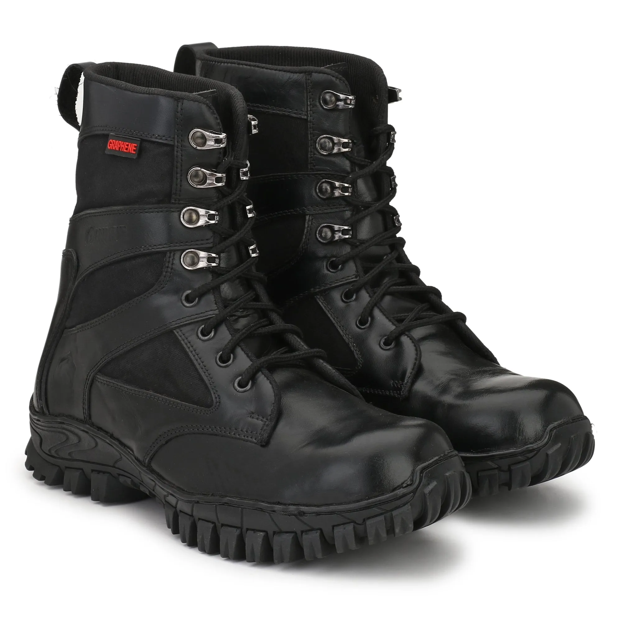 Pure Leather Steel Toe Safety Shoe , R505 Boots For Men  (Black)