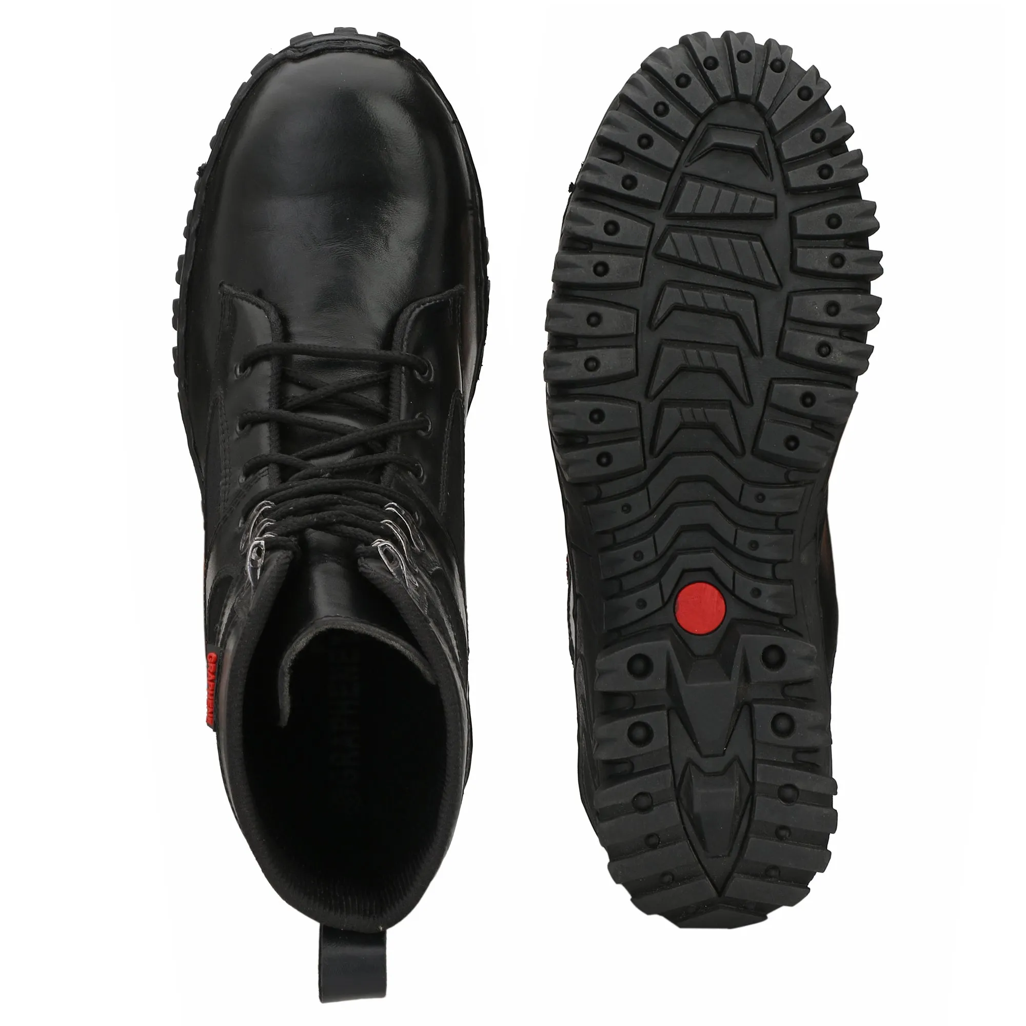Pure Leather Steel Toe Safety Shoe , R505 Boots For Men  (Black)