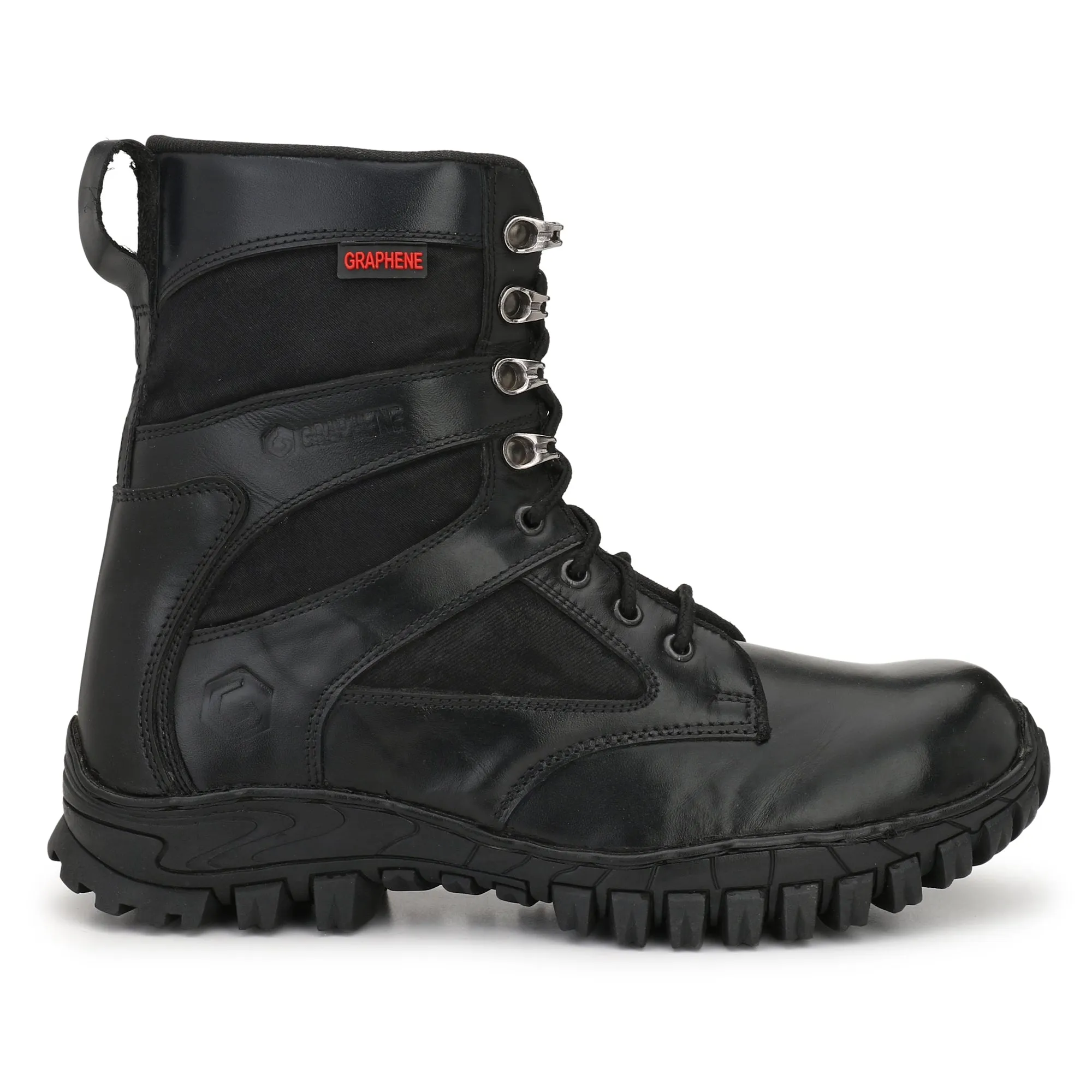 Pure Leather Steel Toe Safety Shoe , R505 Boots For Men  (Black)