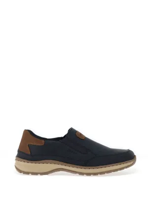 Rieker Men’s Slip-On Shoes, Blue Marine