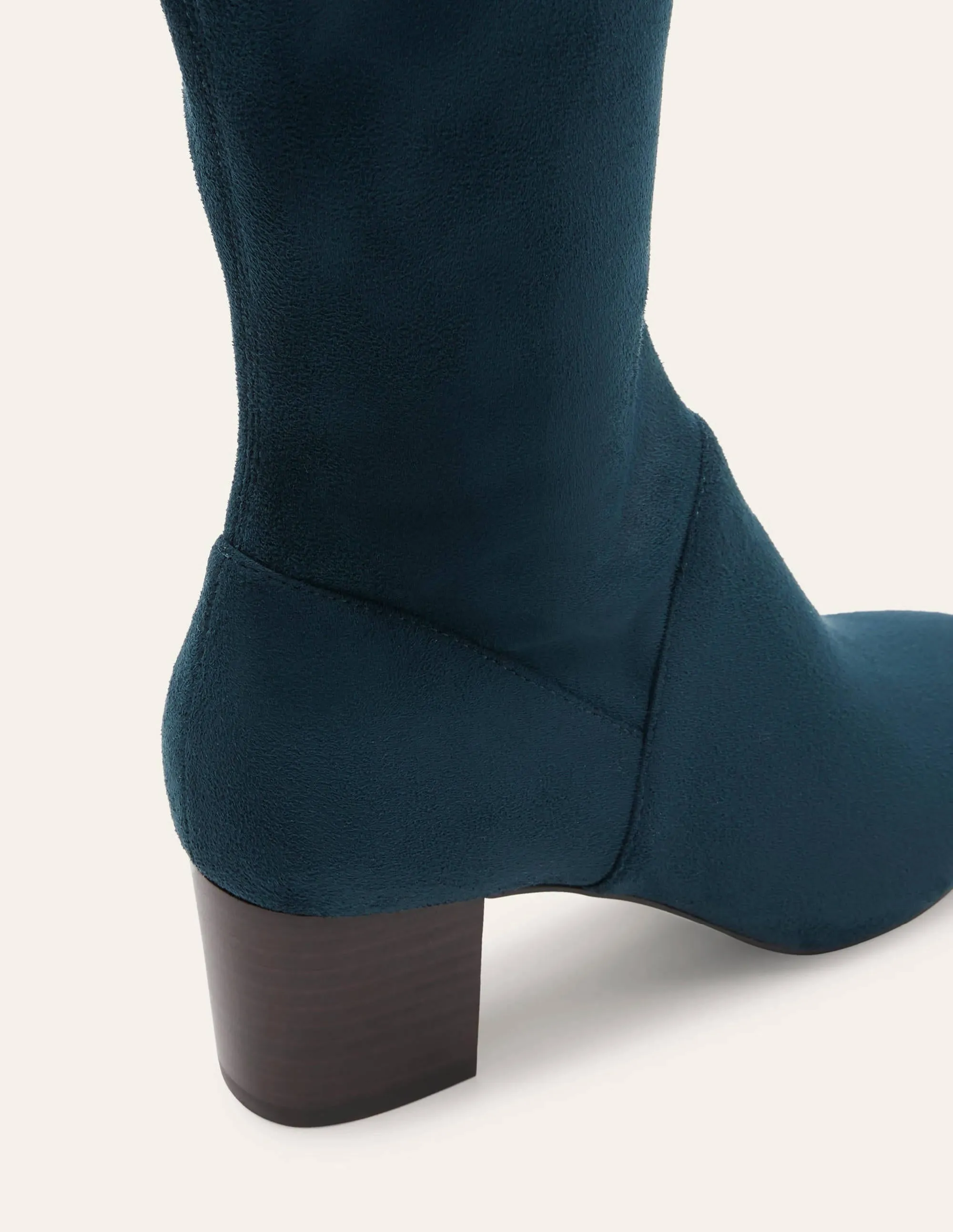 Round Toe Stretch Boots-Seaweed