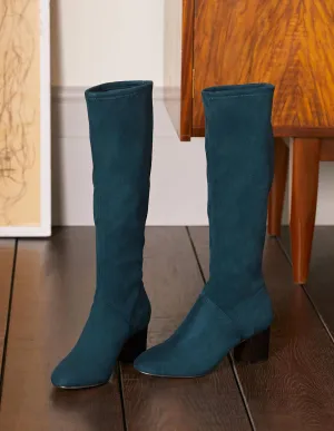 Round Toe Stretch Boots-Seaweed