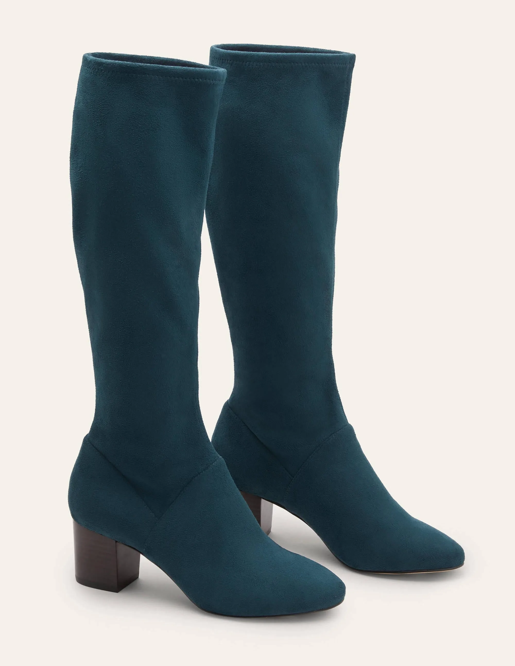 Round Toe Stretch Boots-Seaweed