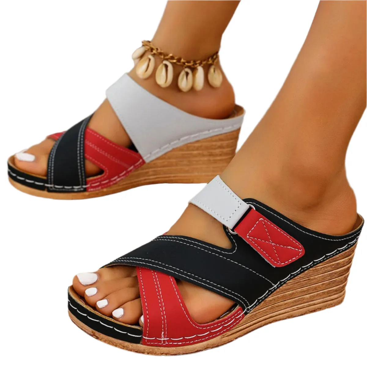 Round Toe Wedge Sandals