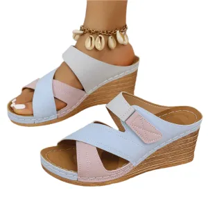 Round Toe Wedge Sandals