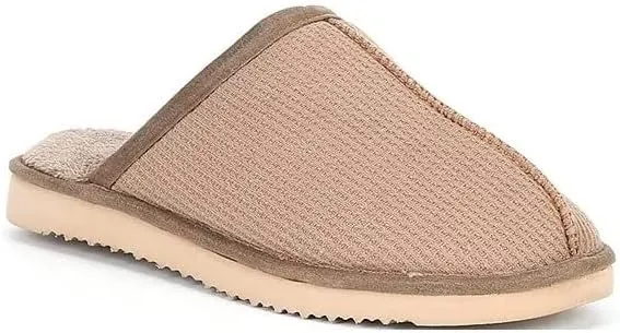 Roundtree & Yorke Men's Thermal Machine Washable Slippers Fossil Large 11-12