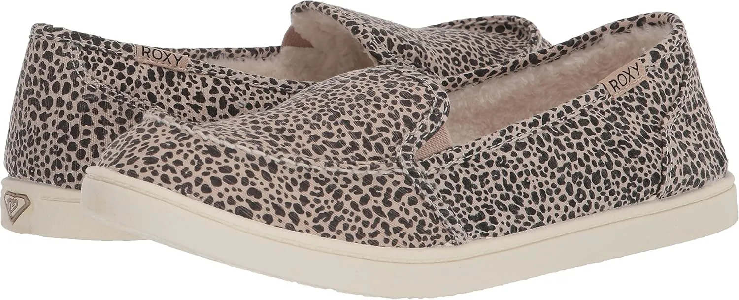 Roxy Women's Minnow Faux Fur Slip on Sneaker Shoe