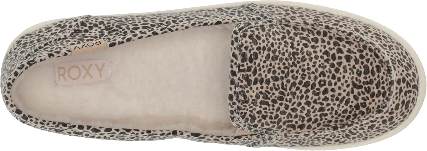Roxy Women's Minnow Faux Fur Slip on Sneaker Shoe