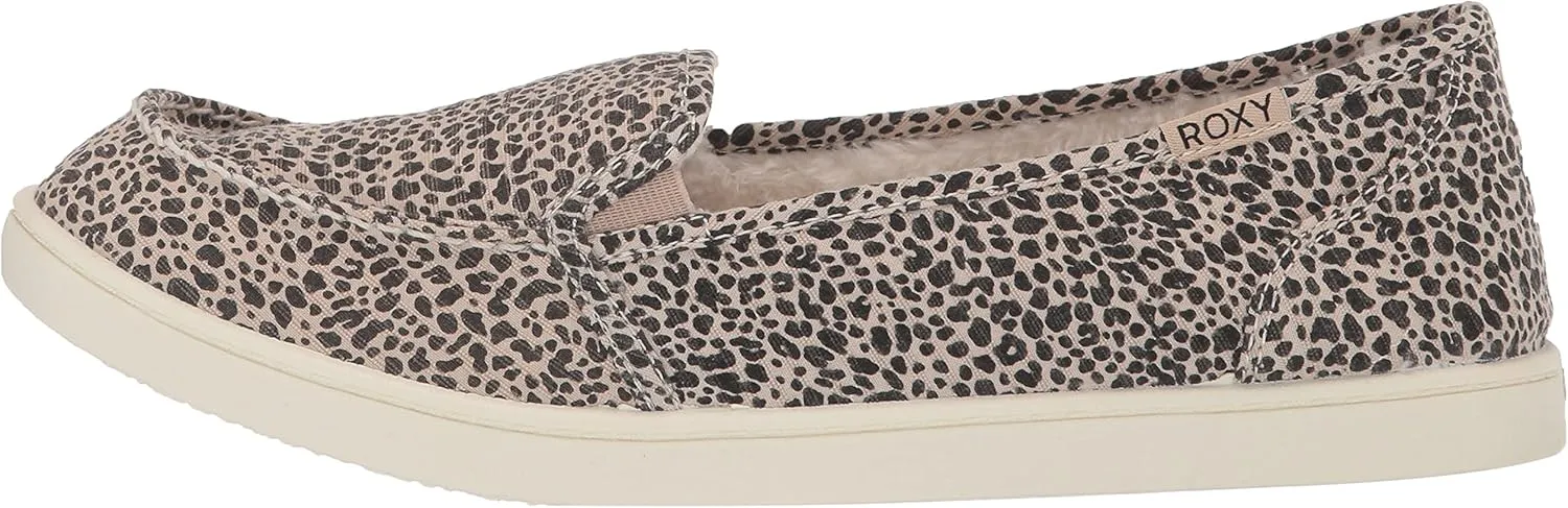 Roxy Women's Minnow Faux Fur Slip on Sneaker Shoe