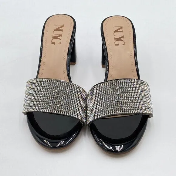Sandals for Women,Slip On round Toe Mules with Heel ﻿