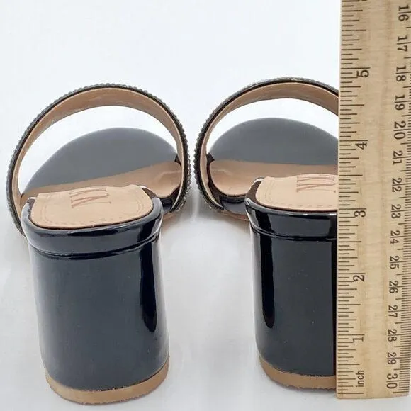 Sandals for Women,Slip On round Toe Mules with Heel ﻿